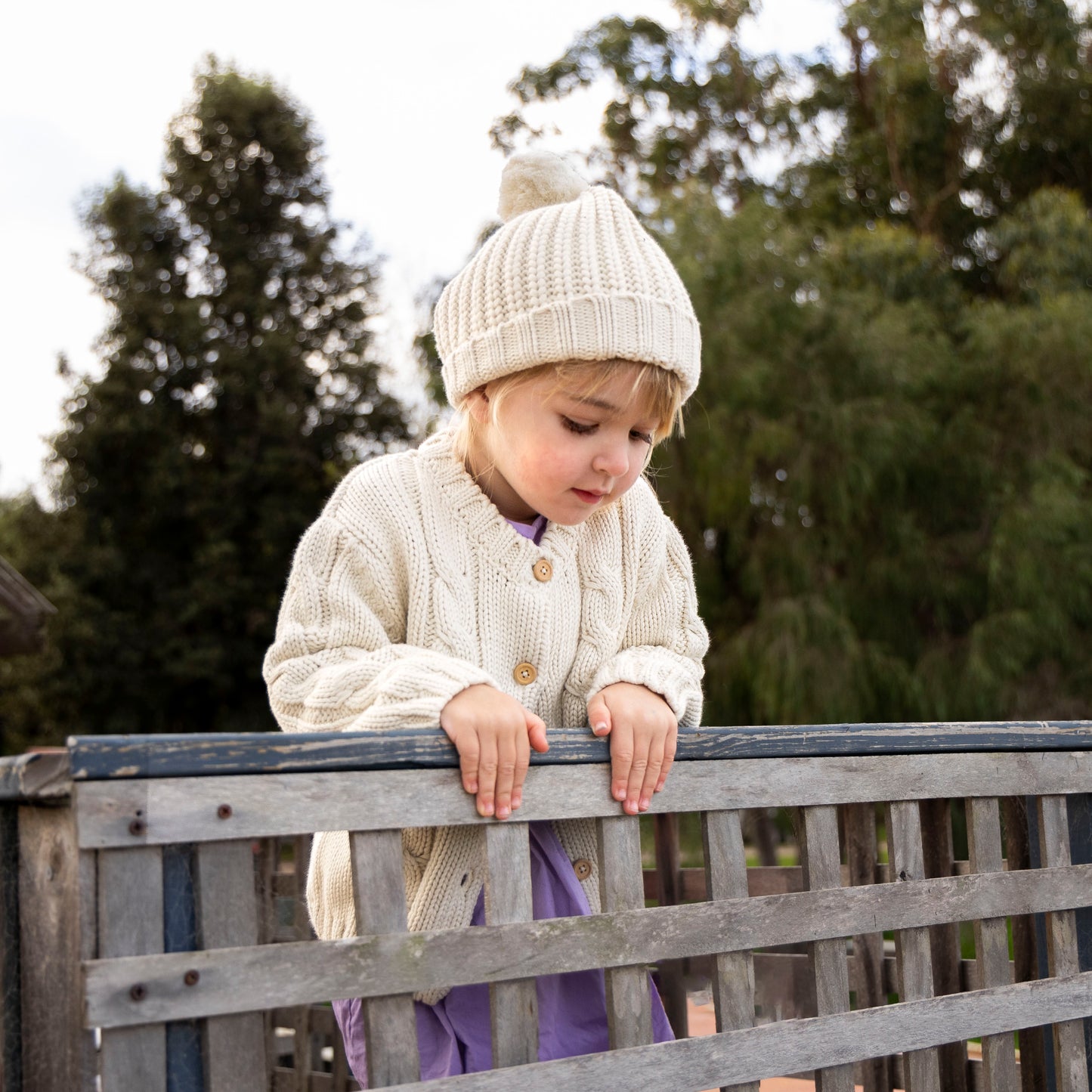 Organic Cotton Pom Pom Beanie